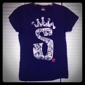 Black Stussy skate t-shirt